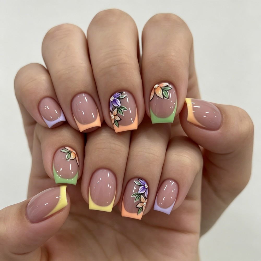 24 Uñas Postizas Rosadas con D - Pressed Flower Art reseña y precio