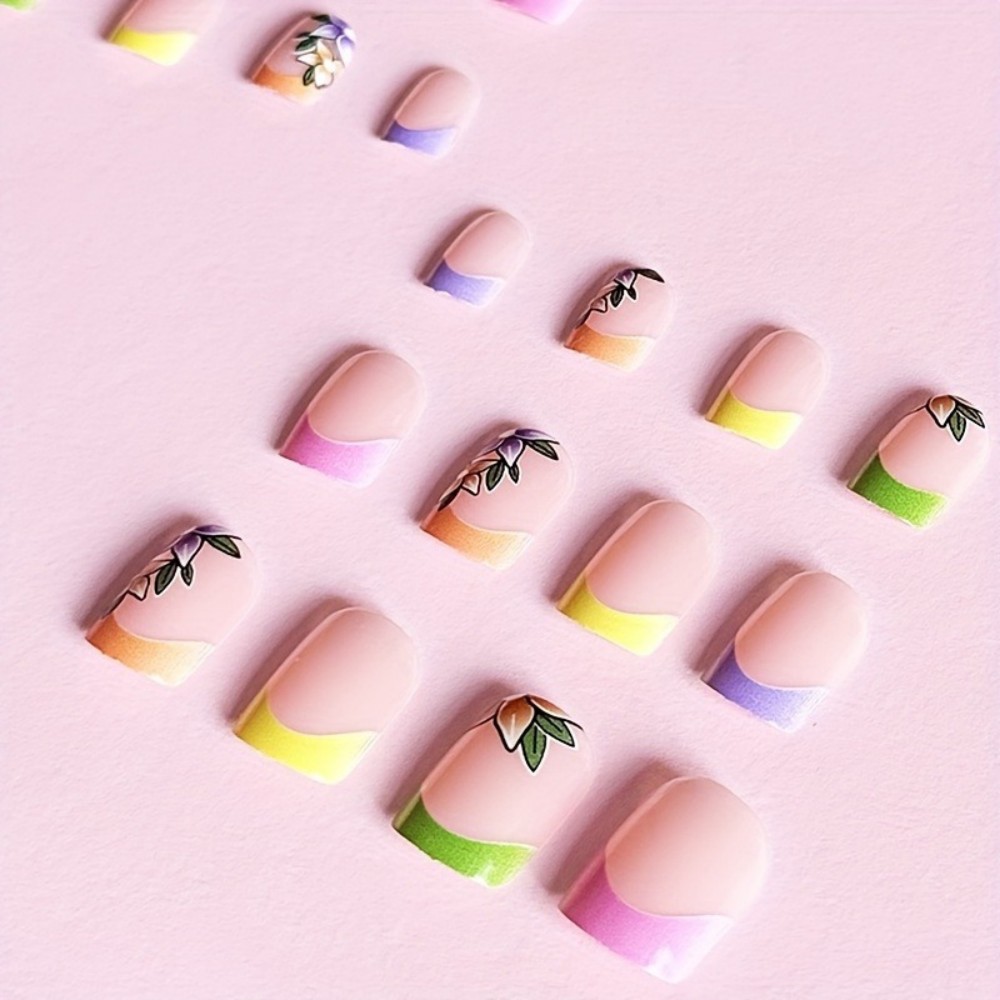 24 Uñas Postizas Rosadas con D - Pressed Flower Art reseña y precio