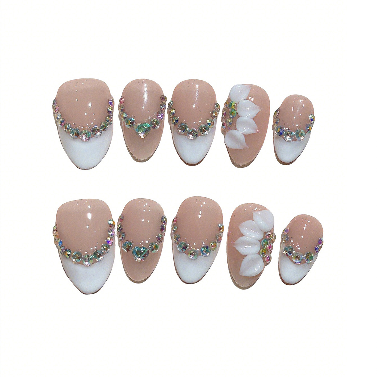 Kit de 10 Uñas Postizas Cortas - Pressed Flower Art reseña y precio
