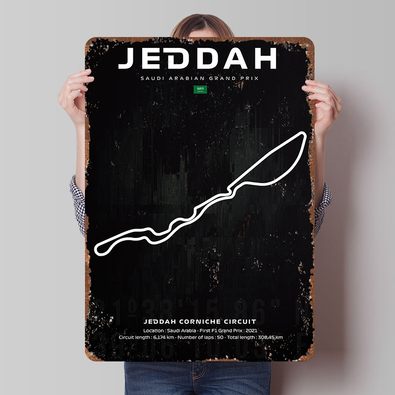 Mapa del Circuito de Jeddah, P - Custom Map Poster reseña y precio