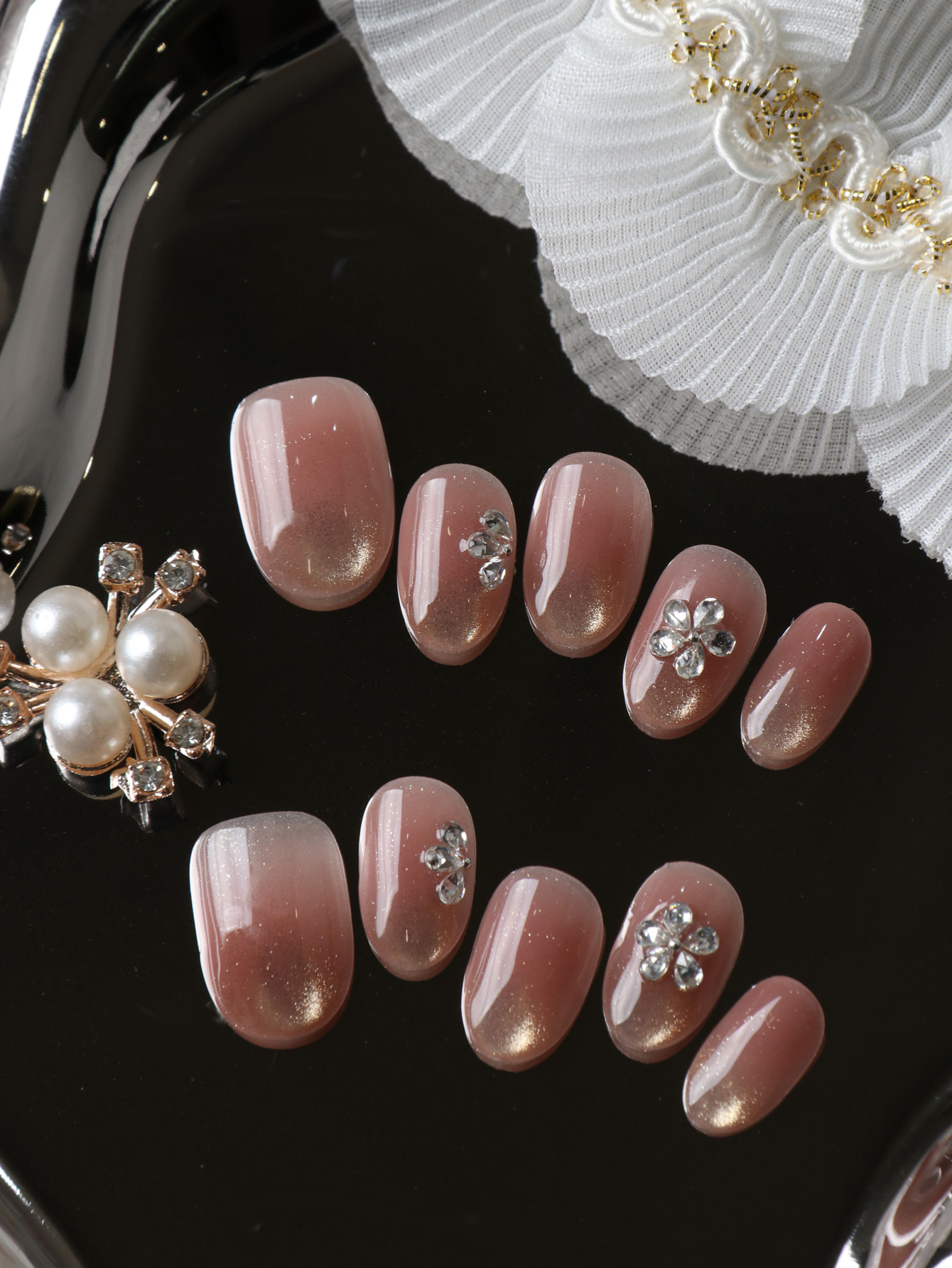 10 Uñas Postizas Cortas con Di - Pressed Flower Art reseña y precio