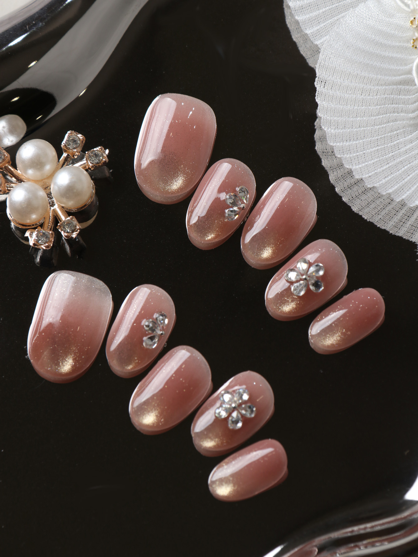 10 Uñas Postizas Cortas con Di - Pressed Flower Art reseña y precio