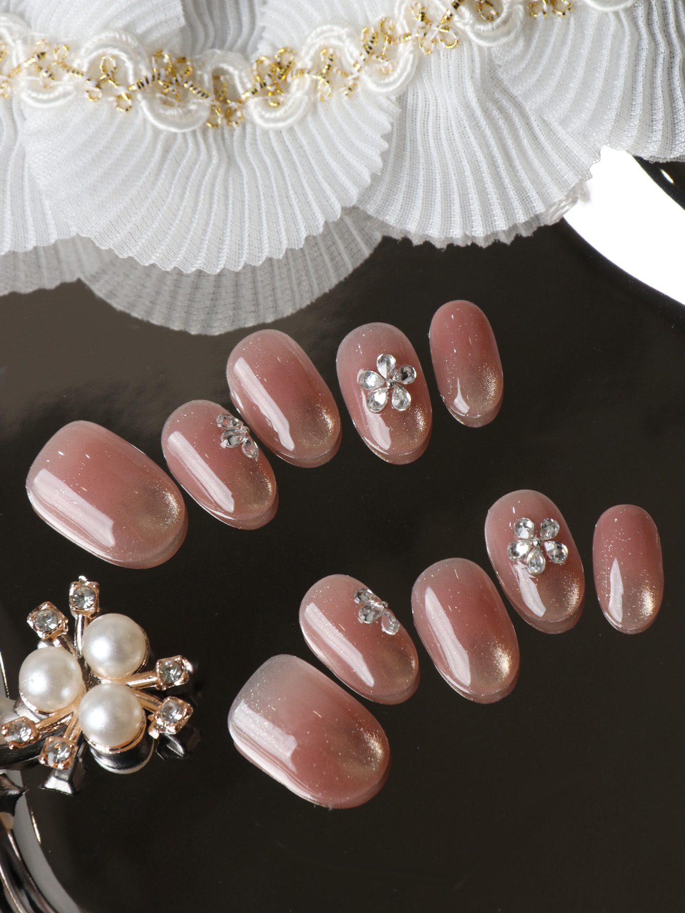 10 Uñas Postizas Cortas con Di - Pressed Flower Art reseña y precio